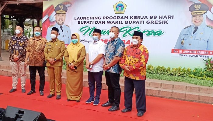 Launching Program 99 Hari Nawa Karsa Bupati dan Wabup Gresik Dihadiri dr Alif