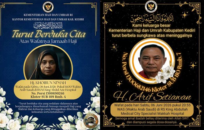 Dua Jemaah Haji dari Kabupaten Kediri Wafat di Tanah Suci