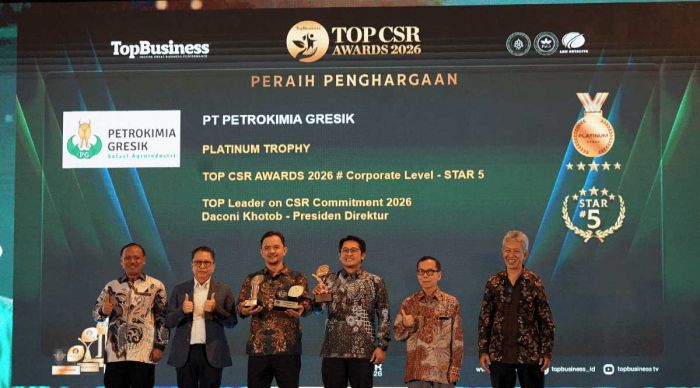 Petrokimia Gresik Raih Top Platinum Trophy di CSR Awards 2026