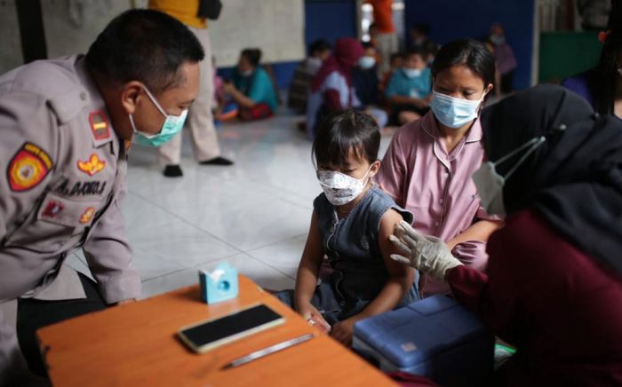 Vaksinasi Merdeka Anak Polda Metro Jaya Capai Angka 96,32% Berkat #BergerakBersamaRelawan