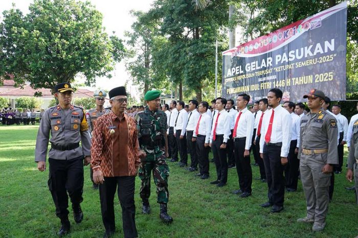 Wawalkot Kediri Pimpin Apel Gelar Pasukan Operasi Ketupat Semeru 2025