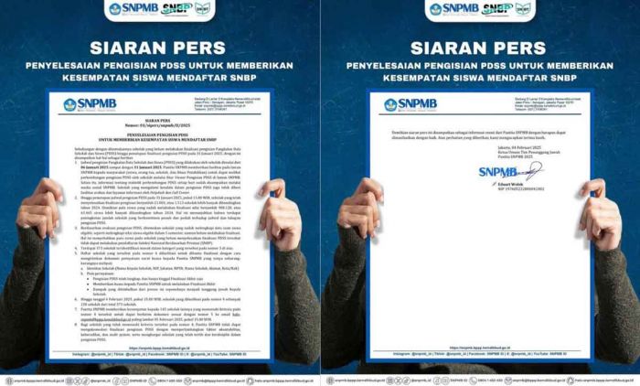 SNBP 2025 Dimulai, Panitia SNPMB Perpanjang Tenggat Pengisian PDSS