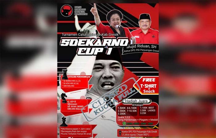 Asah Bakat Sejak Dini, PDIP Gresik Gelar Turnamen Catur Kategori Junior Asah Bakat Sejak Dini, PDIP Gresik Gelar Turnamen Catur Kategori Junior