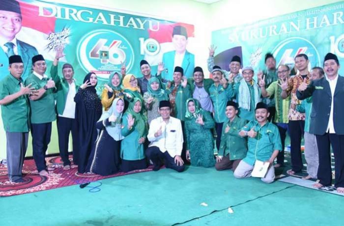 ​Yakin Raih 16 Kursi DPRD Jatim, DPW PPP Syukuran Harlah ke-46 dengan 10 Tumpeng Hijau