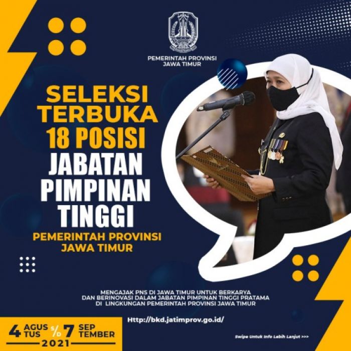 Silakan Daftar Mulai Hari Ini! ​18 Jabatan Pimpinan Tertinggi Pratama Pemprov Jatim Kosong 