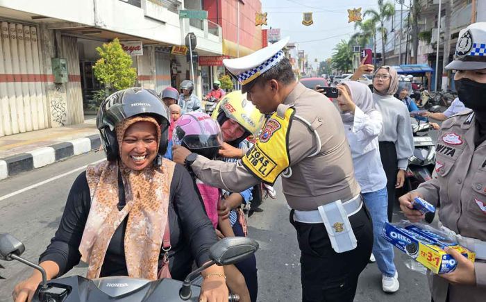 Cara Unik Satlantas Polres Mojokerto Kota Gelorakan Keselamatan Lalu Lintas