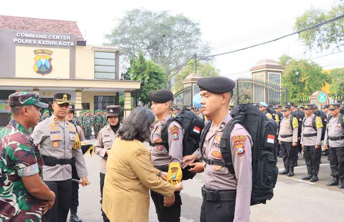 Polres Kediri Kota Gelar Apel Pergeseran Pasukan Pengamanan TPS Pilkada 2024