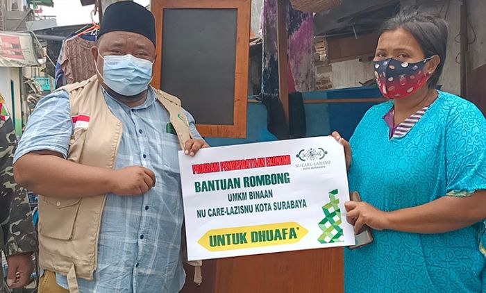 Perkuat Ekonomi Pelaku Usaha, LAZISNU Surabaya Salurkan Bantuan 100 Rombong untuk UMKM Binaan