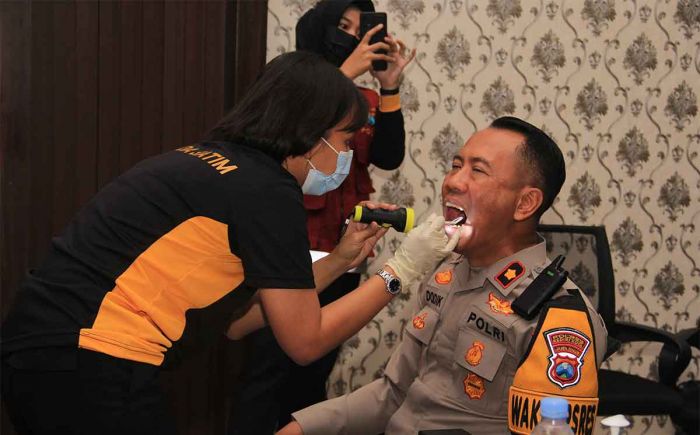 Polres Kediri Kota Bersama Biddokkes Polda Jatim Gelar Dental Fitness