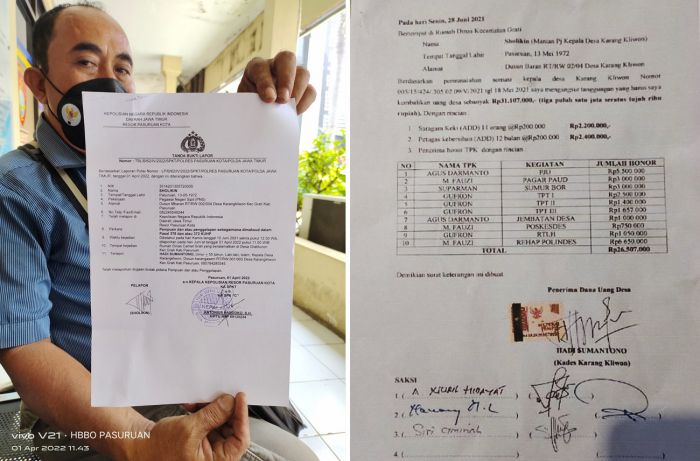 Merasa Ditipu Kades Karangkliwon Pasuruan Rp35 Juta, Pegawai Kecamatan Grati Lapor Polisi