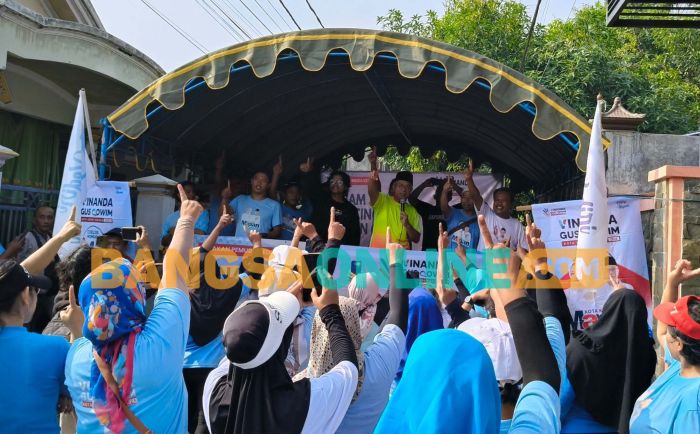 Dukung Vinanda-Qowim, GPK Gelar Senam Sehat Bersama Emak-Emak di Kota Kediri