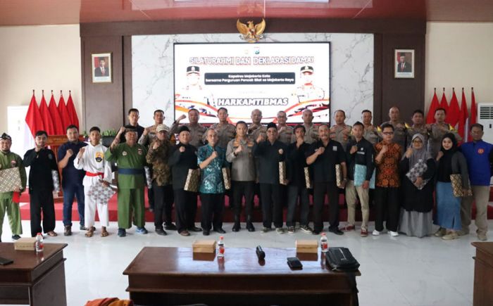 Deklarasi Damai, Polres Mojokerto Kota Bersama IPSI Sepakat Ciptakan Sitkamtibmas Aman dan Kondusif