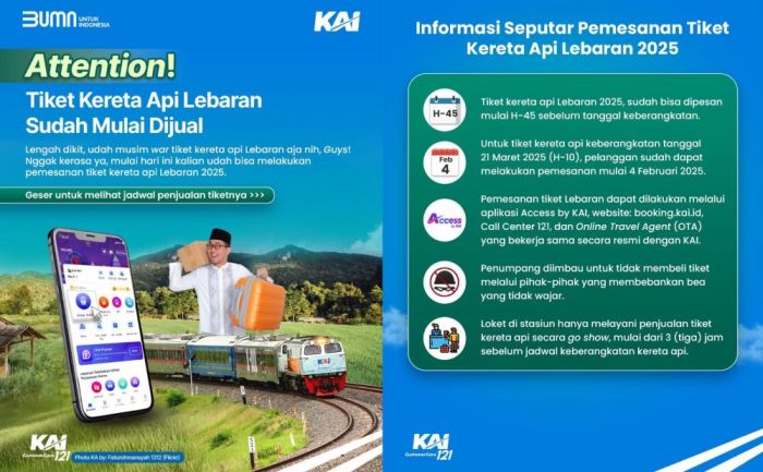 KAI Daop 8 Surabaya Umumkan Penjualan Tiket KA Angkutan Lebaran 2025