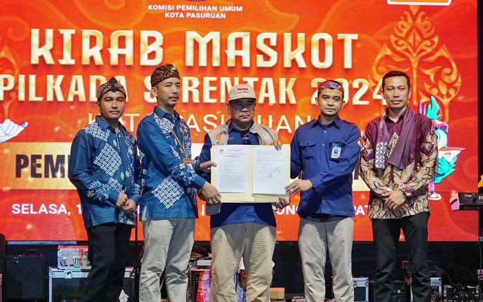 Pjs Wali Kota Pasuruan Hadiri Kirab Maskot Pilkada 2024