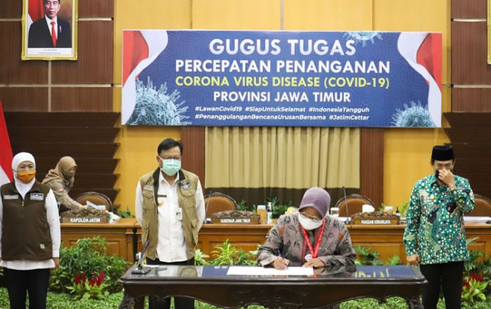 Teken Komitmen Bersama, Wali Kota Risma Ucapkan Terima Kasih ke Forpimda Jatim