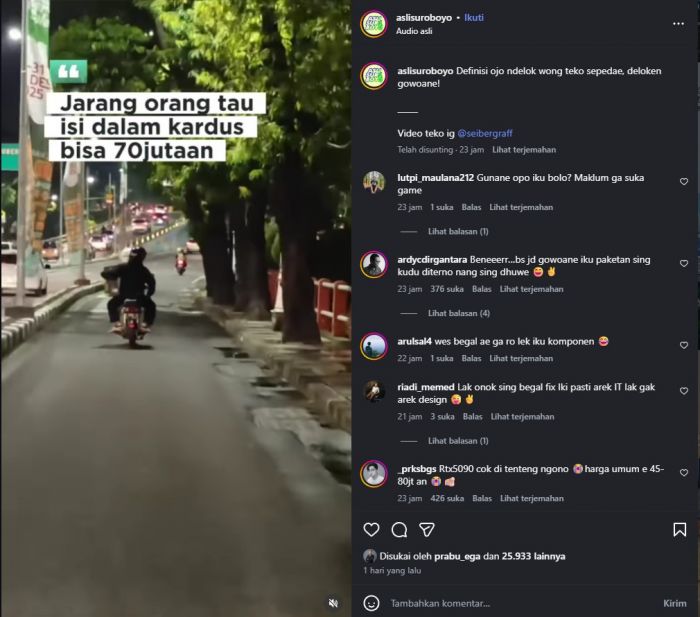 Viral Pengendara Motor di Surabaya Bawa Kardus Berisi Barang Harga Rp70 Jutaan