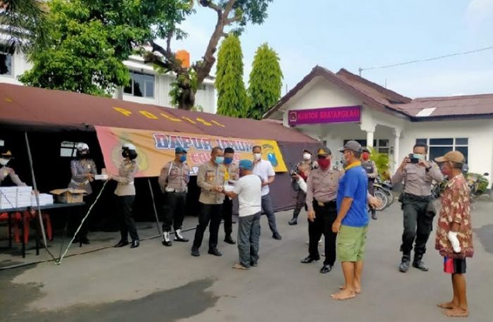 Peduli Warga Terdampak Covid 19, Polres Kediri Kota Dirikan Dapur Umum