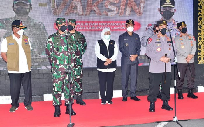 Pantau Penanganan Klaster Hajatan, Panglima TNI dan Kapolri Kunjungi Lamongan