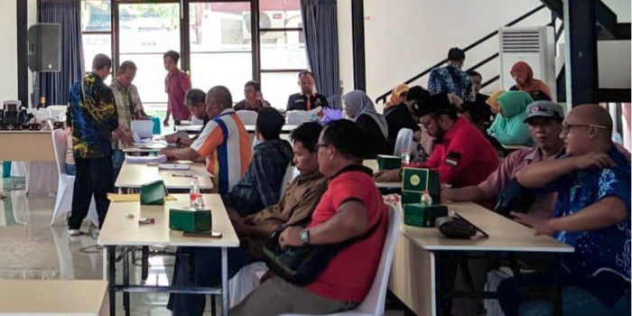 Suasana rapat pleno rekapitulasi tingkat kabupaten di KPU Magetan (dok. RRI)