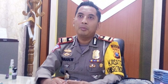 Kasatlantas Polres Madiun AKP Firman Widyaputra Lukman Sumaatmadji menjelaskan tentang pengaman Nataru.