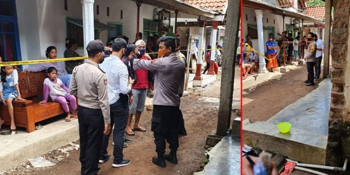 Polisi melakukan olah TKP.