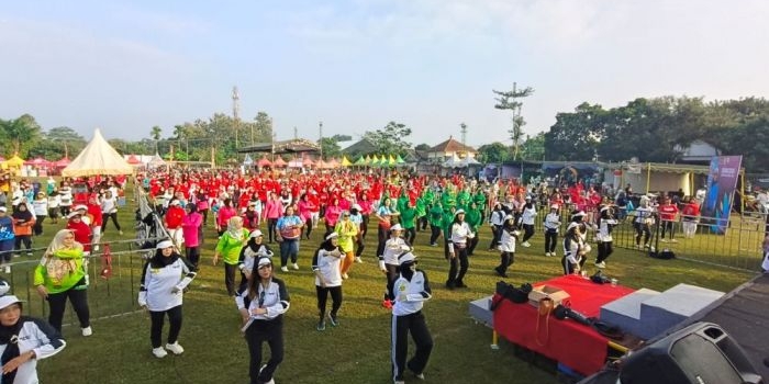 perwosi-blitar-dorong-perempuan-berdaya-lewat-senam-dan-bazar-umkm-di-desa-tlogo