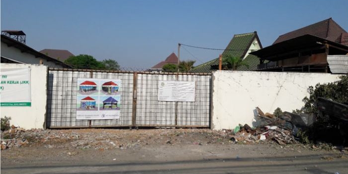 Lokasi pembangunan gedung baru Kejari Gresik. foto: SYUHUD/ BANGSAONLINE