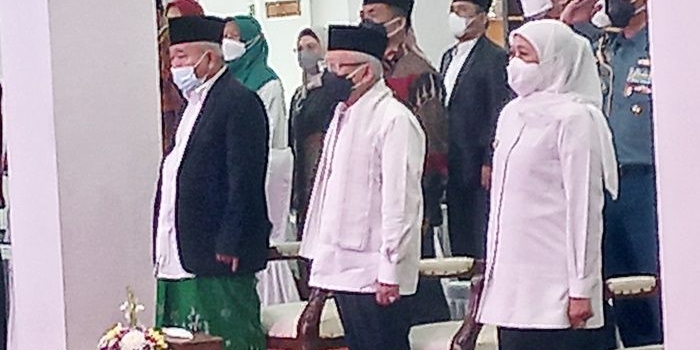 Gubernur Khofifah mendampingi Wapres RI Ma’ruf Amin saat kunjungan ke Ponpes Amanatul Ummah, Pacet, Mojokerto, Jumat (3/6/2022).