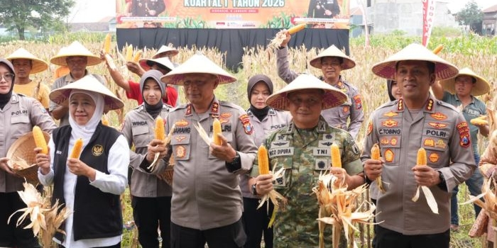 gubernur-dan-kapolda-jatim-hadiri-panen-raya-jagung-serentak-kuartal-i-di-sidoarjo