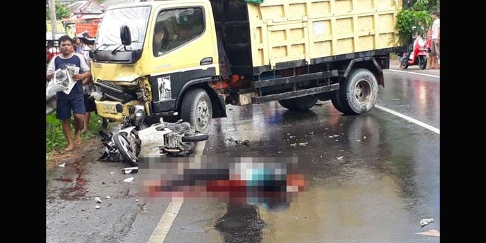 Korban sebelum dievakuasi petugas.