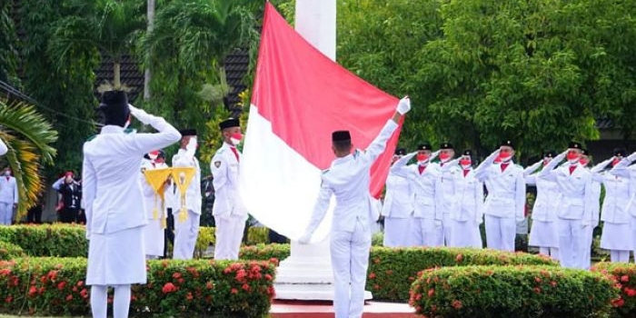 Upacara Peringatan HUT Ke-76 RI tingkat Kabupaten Bone. 