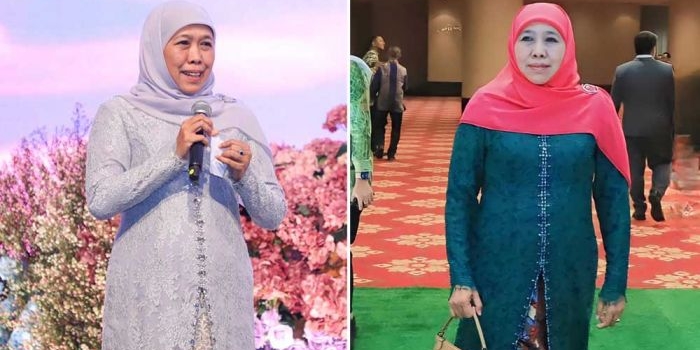 Kompilasi Khofifah Indar Parawansa saat mengenakan kebaya.