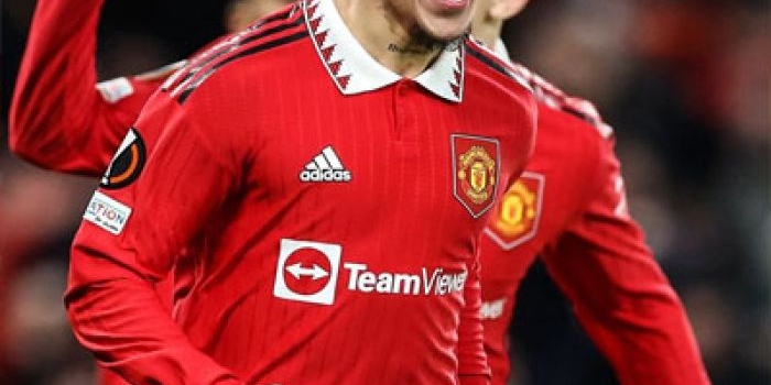 Antony cetak gol kemenangan MU atas Barcelona pada Liga Europa