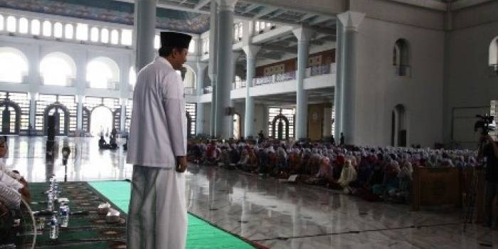 Gus Ipul saat memberikan sambutan doa bersama menjelang UNAS 2014 di MAS. Foto: Nisa Alseena/Bangsa Online