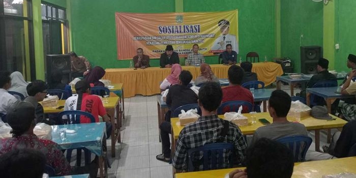 Sosialisasi kewaspadaan dini untuk mencegah konflik jelang pemilu yang digelar Bakesbangpol Kabupaten Pasuruan.