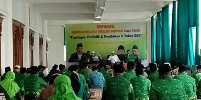 Suasana Rapat Pimpinan Wilayah (Rapimwil) Pergunu Jawa Timur di Guest House Institut Pesantren KH Abdul Chalim (IKHAC) Pacet Mojoketo, Sabtu (2/1/2020). foto: m. mas