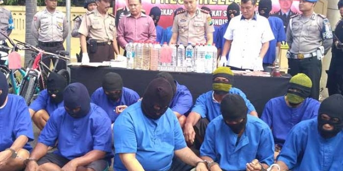Para pelaku tindak pidanan yang berhasil ditangkap selama operasi pekat. foto: EKY NURHADI/ BANGSAONLINE