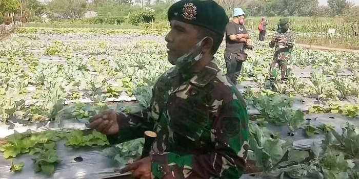  Komandan Brigif 18 Kostrad Para Raider Jabung, Kolonel Infanteri Ahmad Hadi Al Jufri saat memberi penjelasan kepada wartawan.
