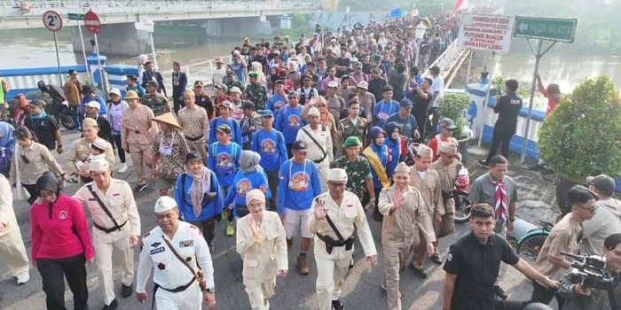 Wali Kota Kediri, Vinanda Prameswati turut serta dalam acara Napak Tilas Jenderal Soedirman. (Ist)