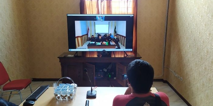 Suasana saat telekonferensi di Kantor Kejaksaan Negeri (Kejari) Jombang.