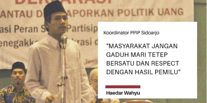 Haedar Wahyu, Koordinator Pemantau Pemilu Independent PMII (PPIP).