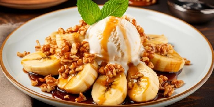 Resep Pisang Karamel Topping Es Krim. Foto: Ist