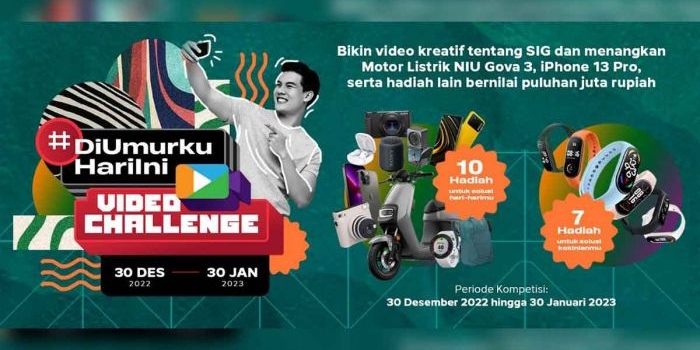 Poster lomba video berhadiah ratusan juta rupiah yang digelar SIG dalam rangka merayakan 1 Dekade Transformasi.