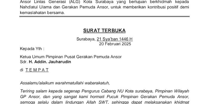 alg-kirim-surat-terbuka-desak-ansor-pusat-ambil-alih-kepengurusan-pc-surabaya-begini-isinya