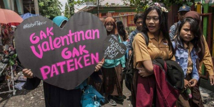 Sejumlah pelajar tolak perayaan hari valentine. foto via dream.co.id