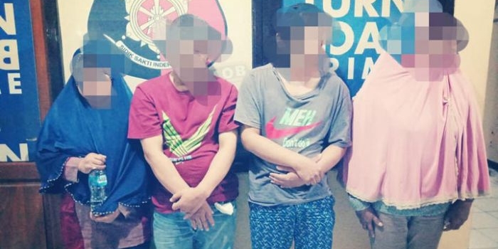 Empat pelaku copet Hp yang diamankan Satreskrim Polres Ngawi.