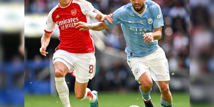 Arsenal saat melawan City di suatu pertandingan.