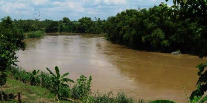 MASIH AMAN: Sungai Bengawan Solo yang melintasi Lamongan.