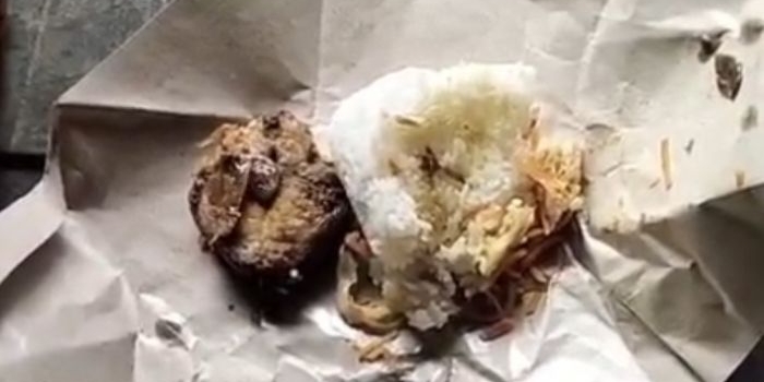 Menu MBG SPPG Karang Penang Sampang dibungkus kertas yang memicu kontroversi