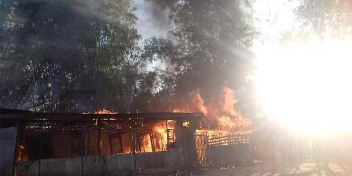 Kondisi rumah korban saat dilalap api.